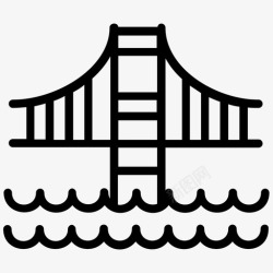 美国大桥金门大桥金桥旧金山图标高清图片