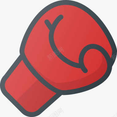 拳击运动拳击手套运动56线颜色图标图标