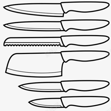 厨房刀套件刀套件刀具图标图标