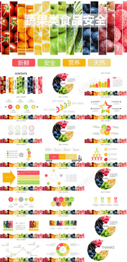 水果宣传海报多彩水果蔬果类食品安全教育宣传