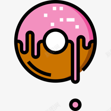 甜甜圈甜甜圈食品车2线性颜色图标图标