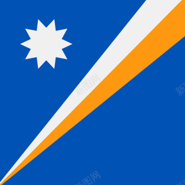 乡村马绍尔岛方形乡村简单旗帜图标图标