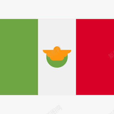 墨西哥长方形国家简单旗帜图标图标