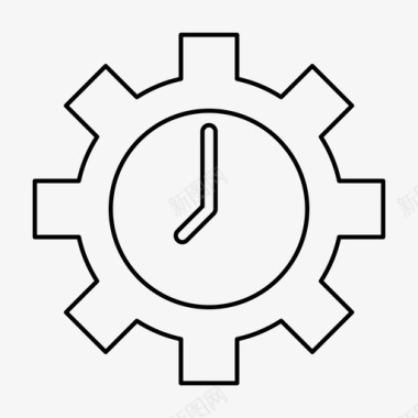 工作时间时钟纪律图标图标