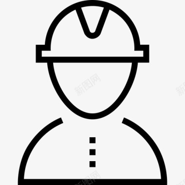 工人工具和建筑线性图标图标