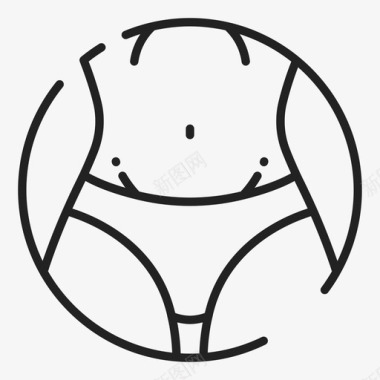 腰部女性身体人体图标图标
