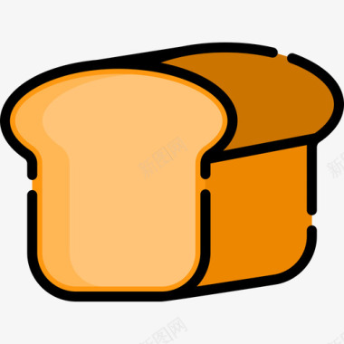 面包食物和饮料10线性颜色图标图标