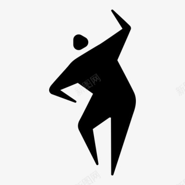跳舞健身移动身体图标图标