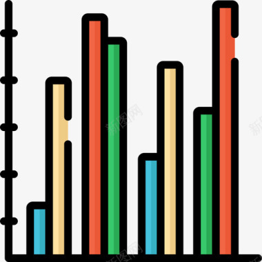 信息条状图条形图信息图6线颜色图标图标