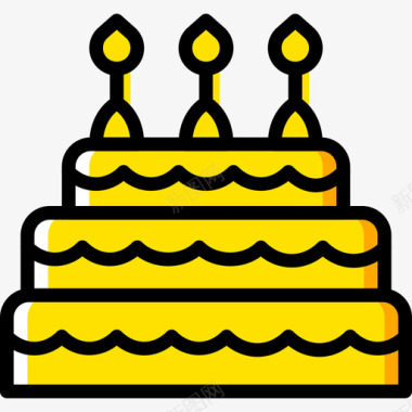 生日蛋糕派对31黄色图标图标