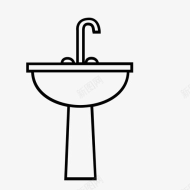 水槽洗脸盆洗手图标图标