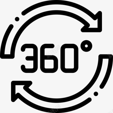 360全景360度360度视图4直线图标图标