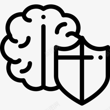 大脑心理学6线性图标图标