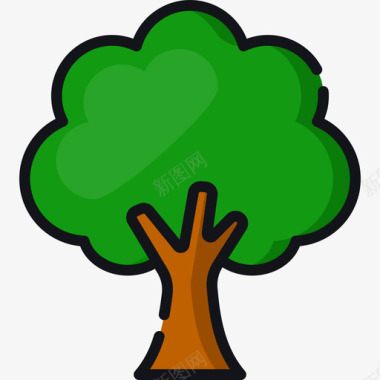 地球小树树safari6线形颜色图标图标