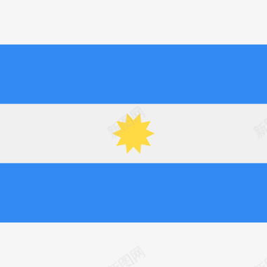 阿根廷长方形国家简单旗图标图标