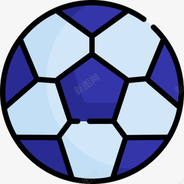 运动员足球足球返校23线性颜色图标图标