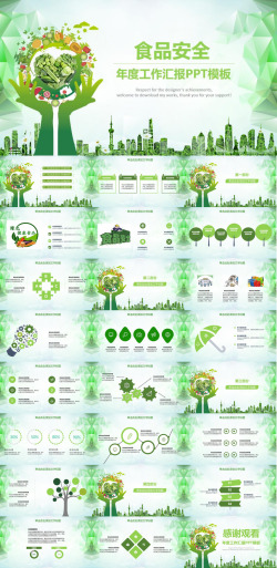 绿色白色绿色生态环保食品安全年度工作汇报