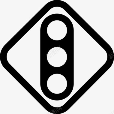 红绿灯交通标志3线形图标图标