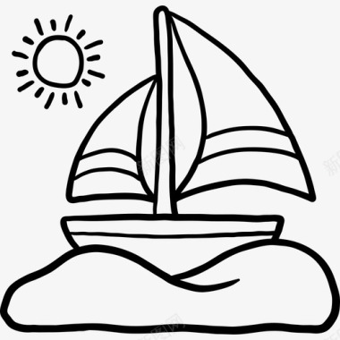 帆船夏季2黑色图标图标