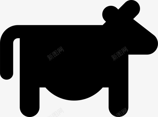 巨大的人道主义牲畜奶牛牛奶图标图标