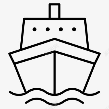 船运海运各种尺寸的基本图标图标