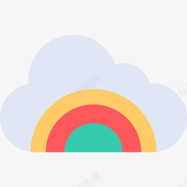彩虹彩虹天气64平坦图标图标