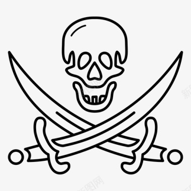 海盗标志匕首海盗图标图标