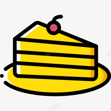 蛋糕块美食7黄色图标图标