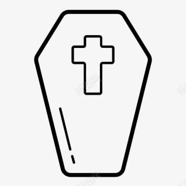 十字架棺材十字架死亡图标图标