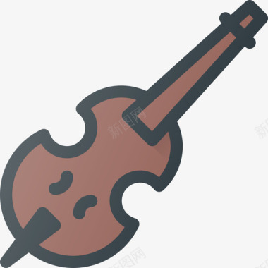 大提琴乐器5线色图标图标