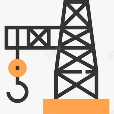 工业设计海报起重机工业过程4黄影图标图标