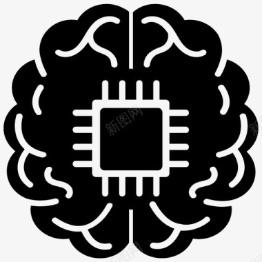 人工牛黄数字大脑人工智能人脑图标图标