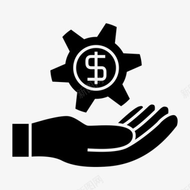 手工笔画硬币收入资金图标图标