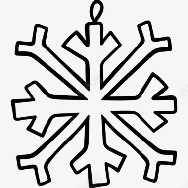 雪花标志雪花圣诞82黑色图标图标