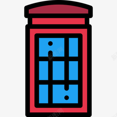 电话亭英国线颜色线颜色图标图标