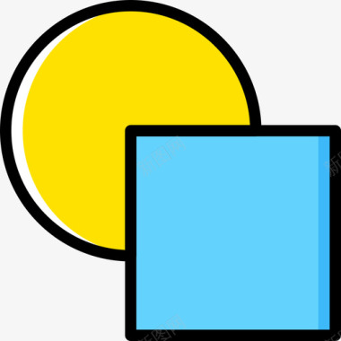 矢量几何素材几何33黄色图标图标