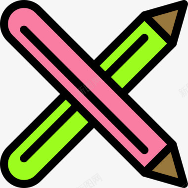教育矢量图铅笔教育42线颜色图标图标