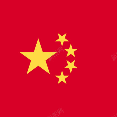 多彩方形中国方形的国家简单的旗帜图标图标