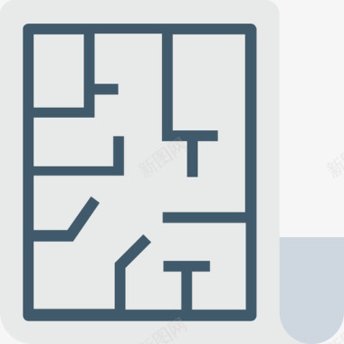 平面图矢量蓝图房地产47平面图图标图标