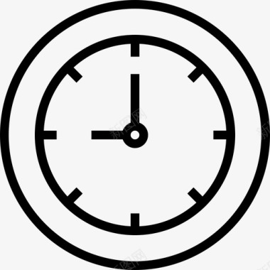 金融时钟时钟银行和金融13线性图标图标