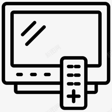 空调遥控器图标电视机监视器屏幕等离子电视图标图标