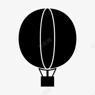 热气球热气球飞机野餐图标图标