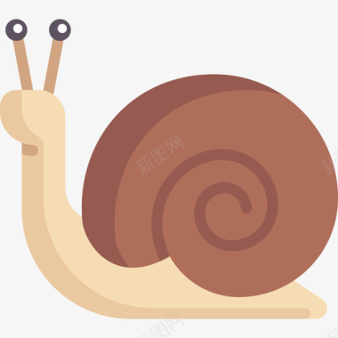 蜗牛动物和自然扁平图标图标