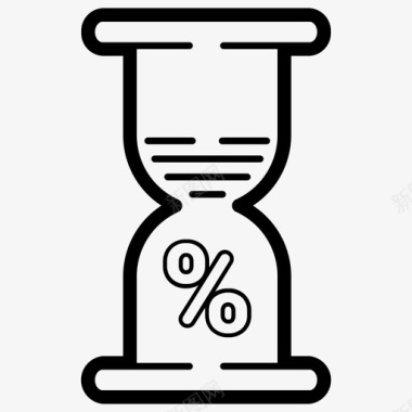 沙漏和卡通人物沙漏时钟折扣图标图标