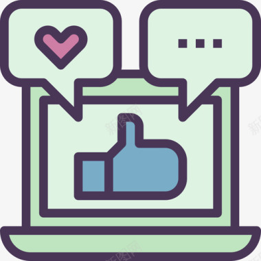 数字免扣图片社交媒体数字经济线性色彩图标图标