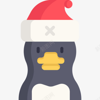 企鹅企鹅圣诞化身4扁平图标图标