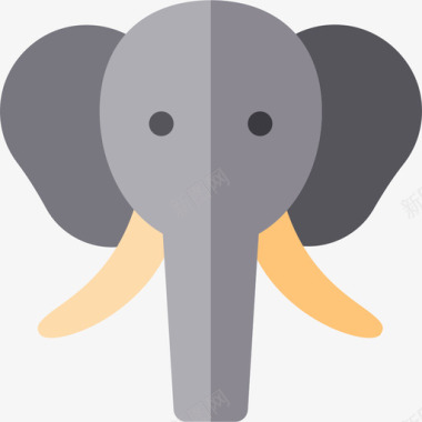 大象野生动物2平坦图标图标