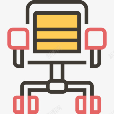 办公椅办公元素7黄色阴影图标图标