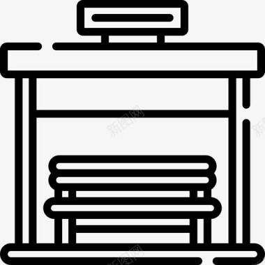 图片素公共汽车站城市要素22直线图标图标