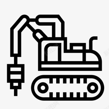 镂空锤子建筑重型设备锤子重型设备图标图标